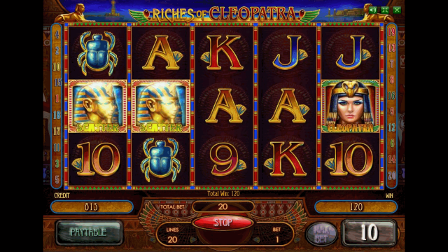 Игровой интерфейс Riches Of Cleopatra 5