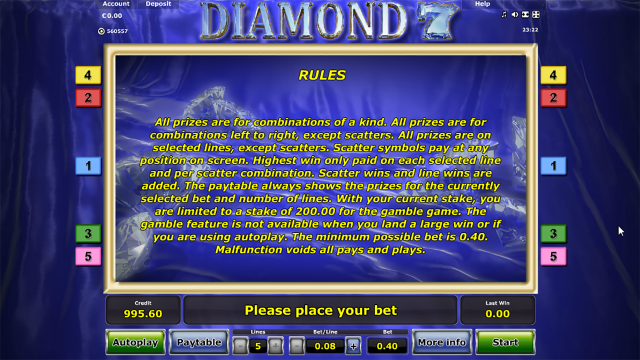 Игровой интерфейс Diamond 7 6