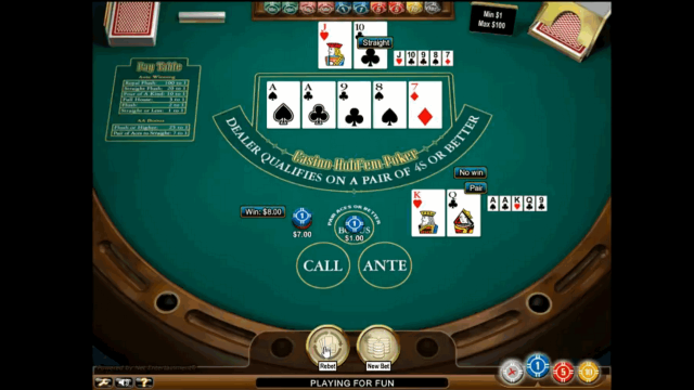 Игровой интерфейс Casino Hold'em Poker 10