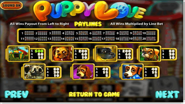 Бонусная игра Puppy Love 6